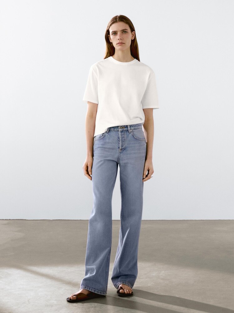 Massimo Dutti Basic Beyaz Tişört