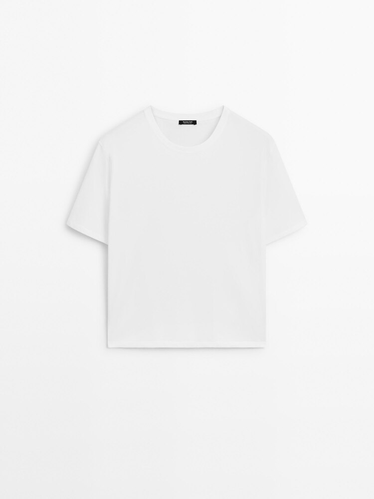 Massimo Dutti Basic Beyaz Tişört