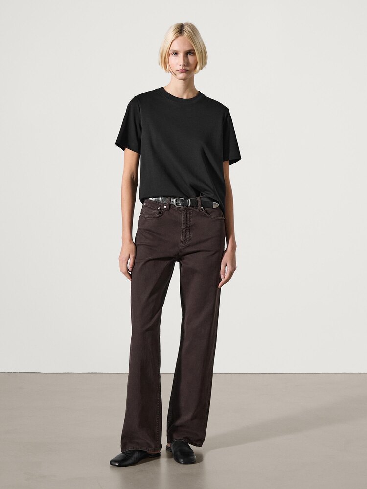 Massimo Dutti Basic Siyah Tişört