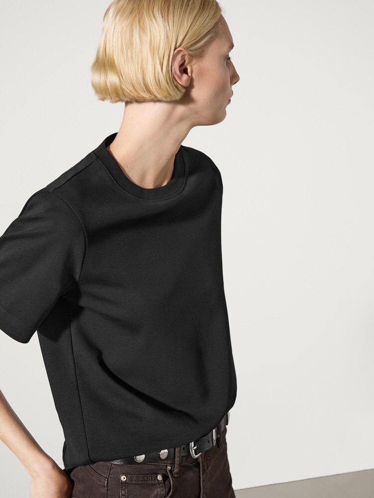 Massimo Dutti Basic Siyah Tişört