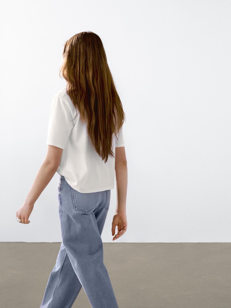 Massimo Dutti Basic Beyaz Tişört