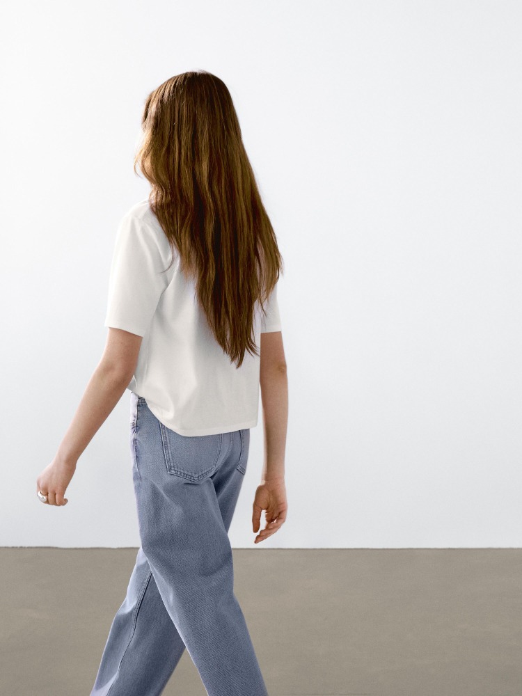Massimo Dutti Basic Beyaz T-shirt