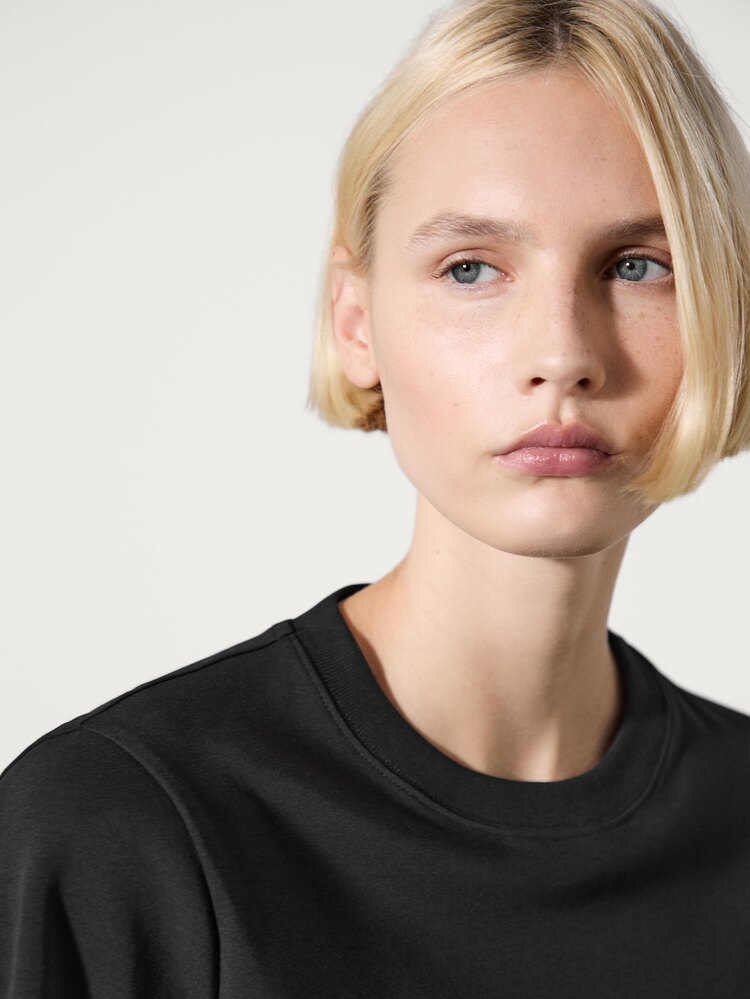 Massimo Dutti Basic Siyah Tişört