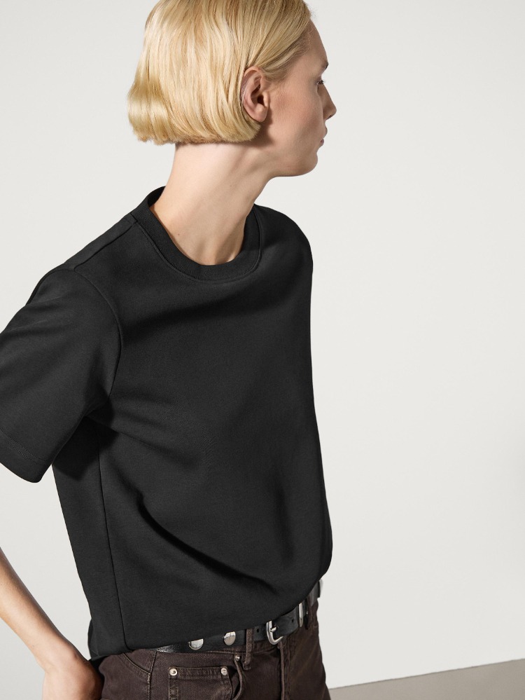 Masssimo Dutti Basic Siyah T-shirt
