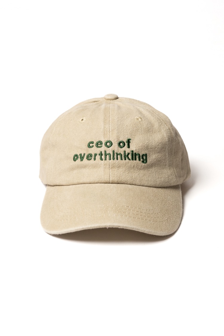 Yazı Nakışlı Şapka Pamuk Kumaşlı ve Ceo of Overthinking Sloganlı Şapka