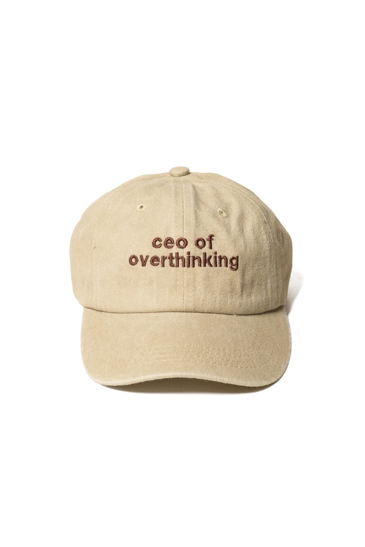 Yazı Nakışlı Şapka Pamuk Kumaşlı ve Ceo of Overthinking Sloganlı Şapka