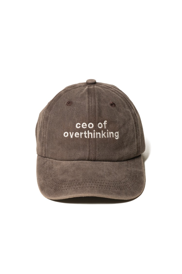 Yazı Nakışlı Şapka Pamuk Kumaşlı ve Ceo of Overthinking Sloganlı Şapka