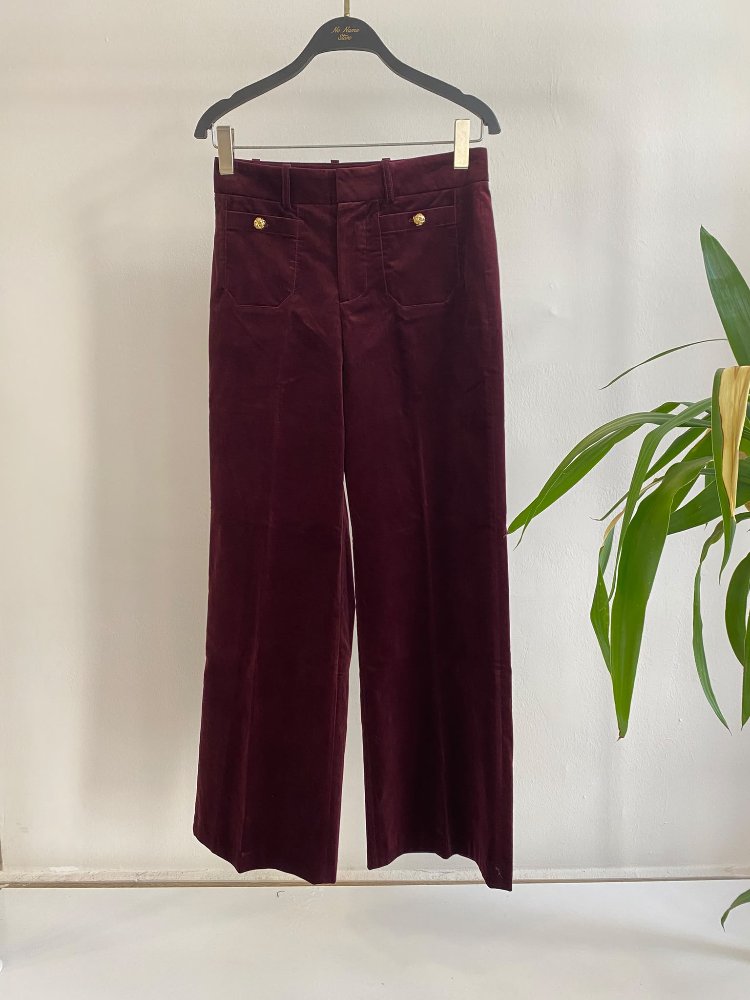 Frame Bordo Kadife Pantolon