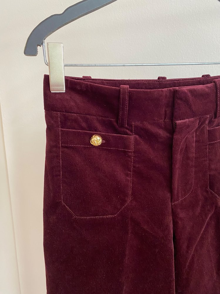 Frame Bordo Kadife Pantolon