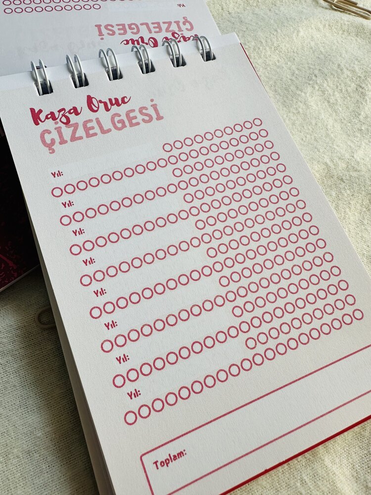 10 yıllık Oruç ve Kaza Namazı Defteri