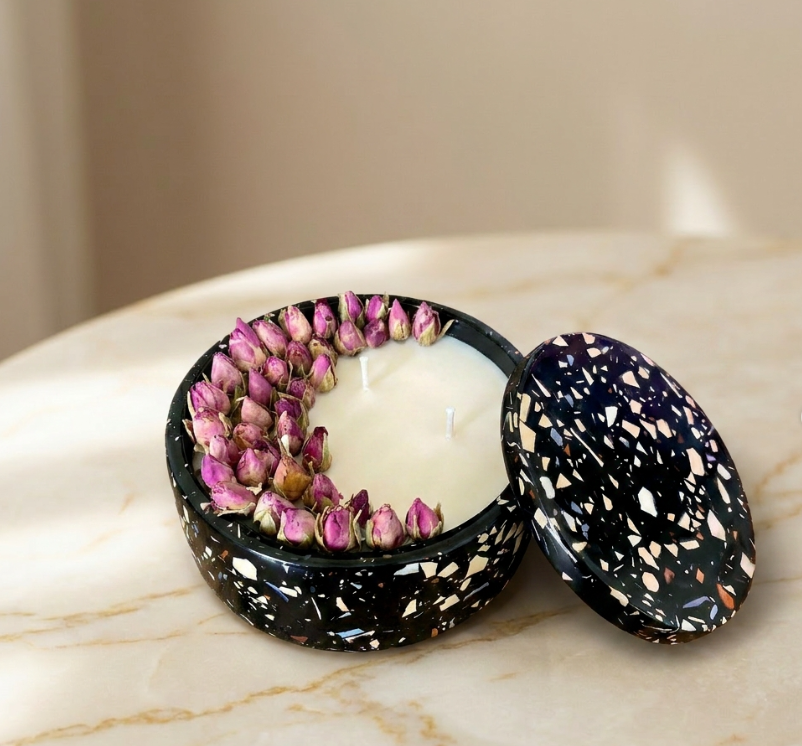 Midnight Rose Terrazzo Candle