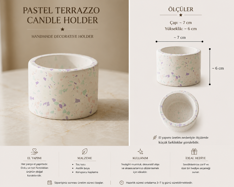 Pastel Terrazzo Candle Holder