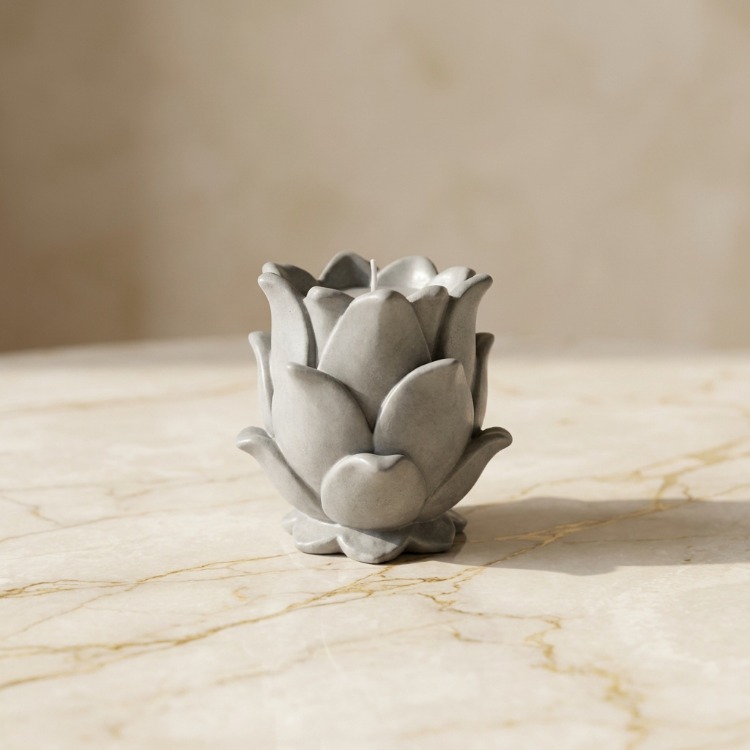 Lotus Serenity Set | Handmade Candle & Holder