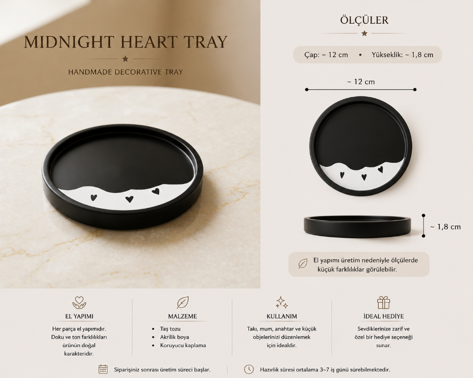 Midnight Heart Tray