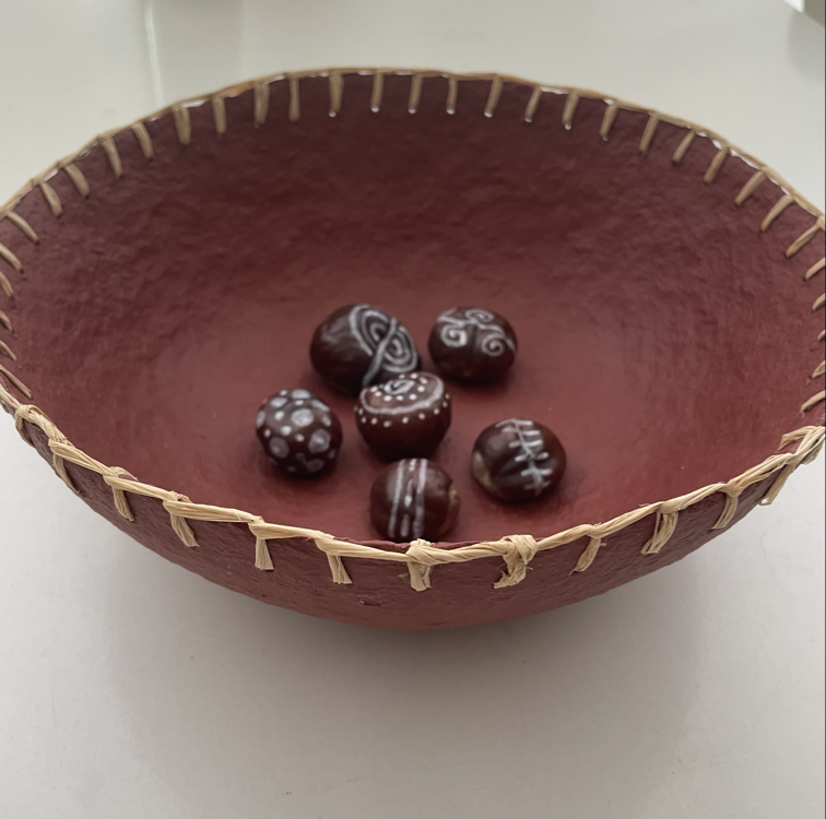 Kağıt hamurundan dekoratif tabak
