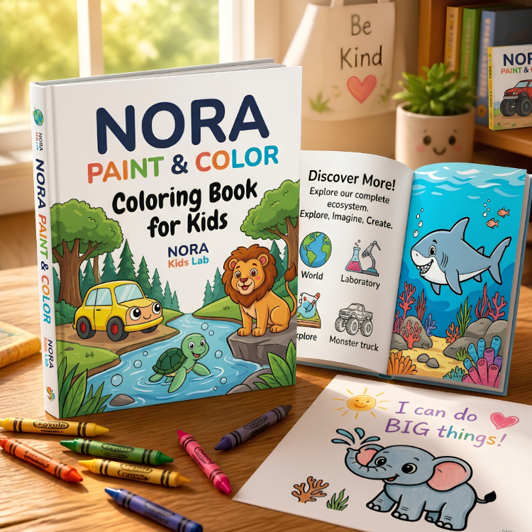 NoraPaint Çizim & Boyama Kitabı (PDF Dijital Baskı)