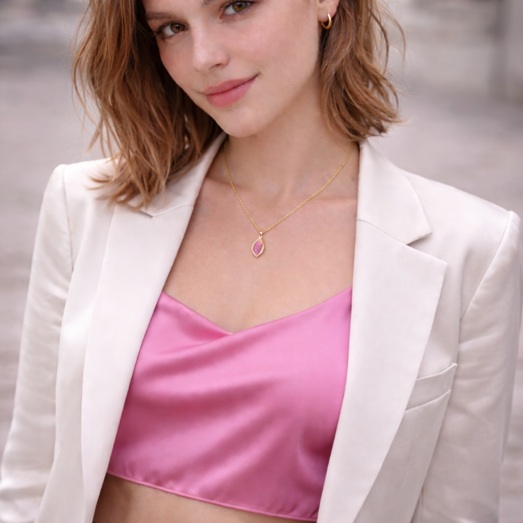 Pink Vein Necklase