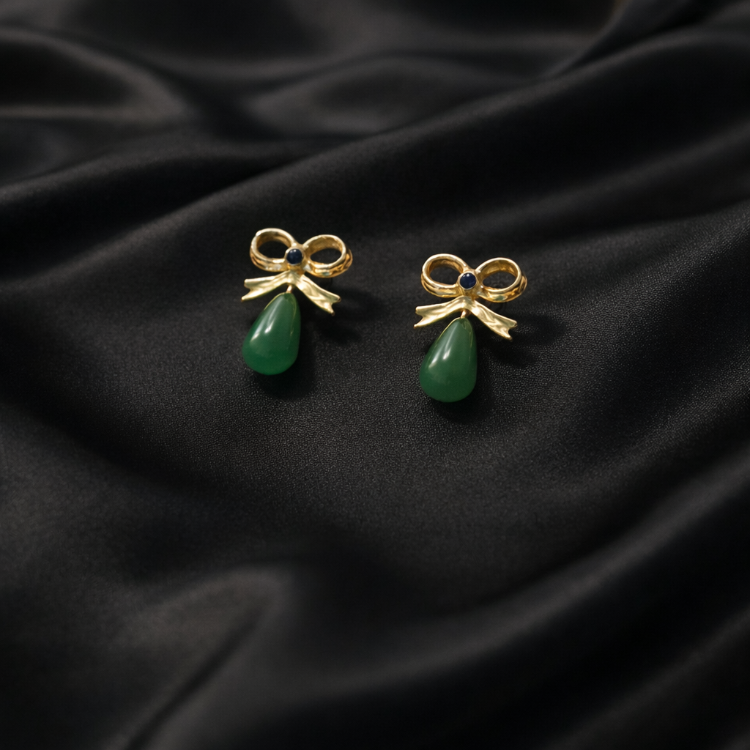 Verde Ribbon Jade Earrings