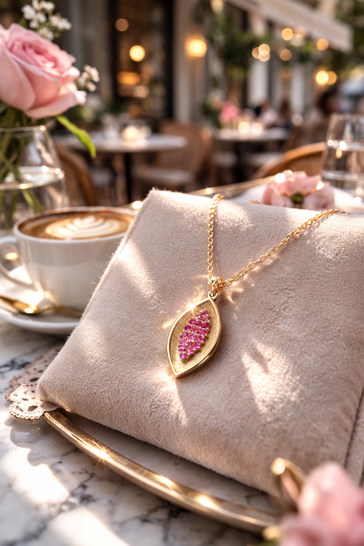 Pink Vein Necklase