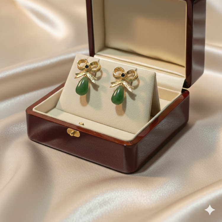 Verde Ribbon Jade Earrings