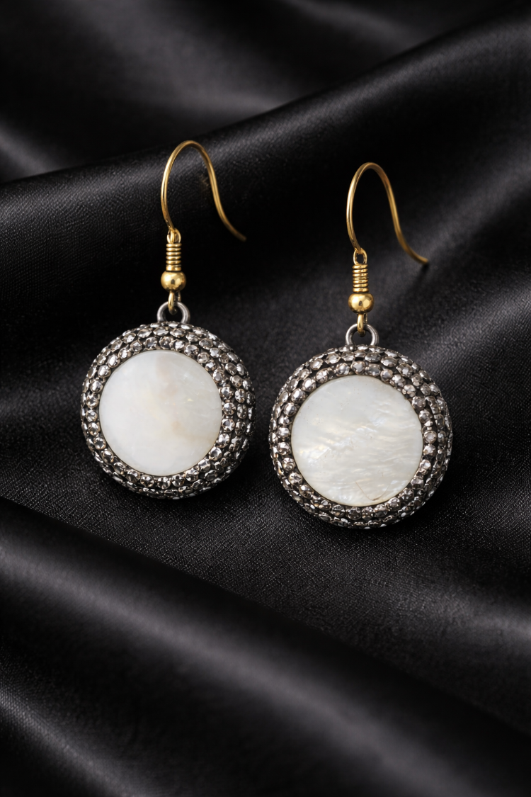 Luna Halo Mother of Pearl Earrings