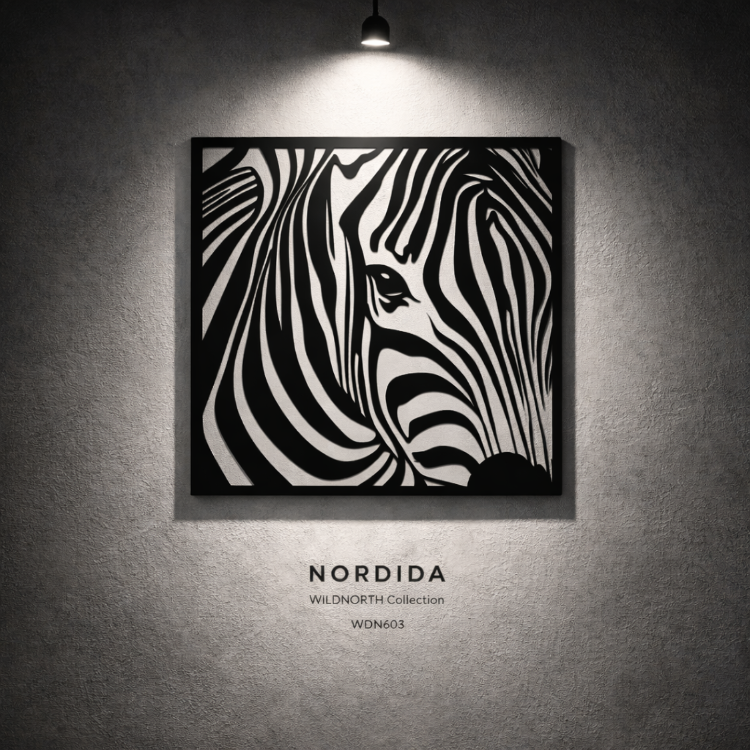 NORDIDA Zebra Metal Duvar Tablosu 70x70 cm – WILDNORTH Collection | WDN603