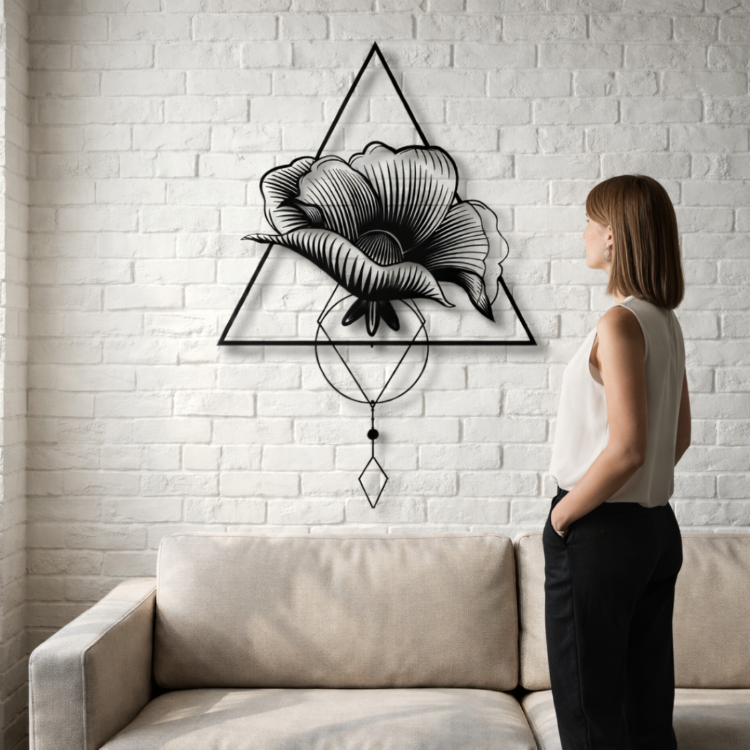 NORDIDA Geometrik Açelya Metal Duvar Tablosu – Northline Collection | NLN403 | 90x116 cm