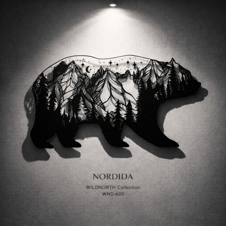 NORDIDA WILDNORTH Ayı Metal Duvar Tablosu – 120x60 cm | WND-605