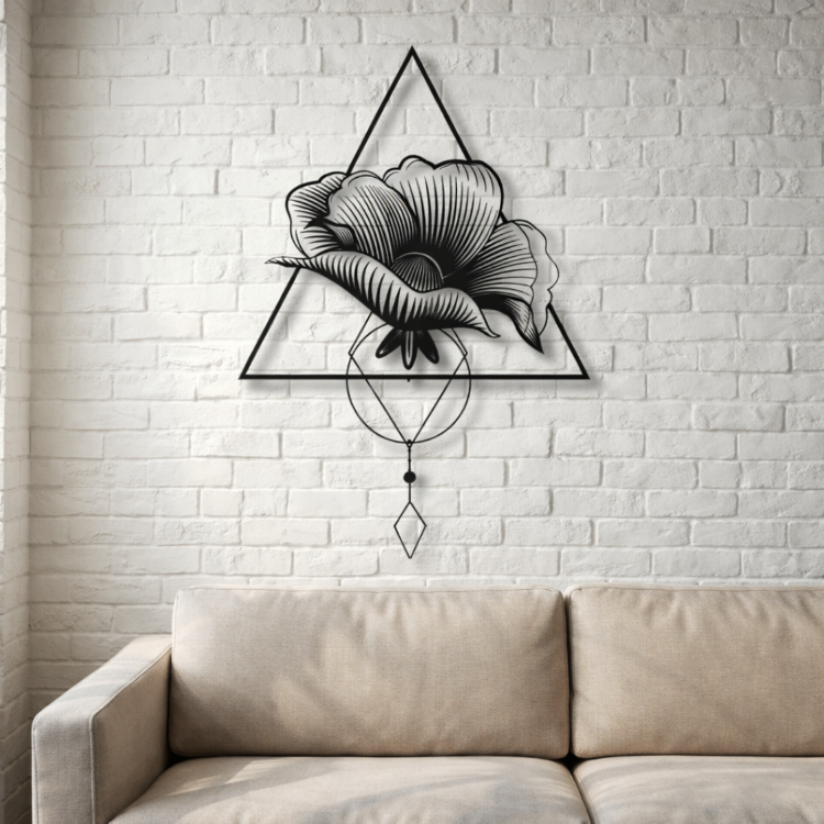 NORDIDA Geometrik Açelya Metal Duvar Tablosu – Northline Collection | NLN403 | 90x116 cm