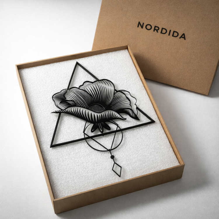 NORDIDA Geometrik Açelya Metal Duvar Tablosu – Northline Collection | NLN403 | 90x116 cm