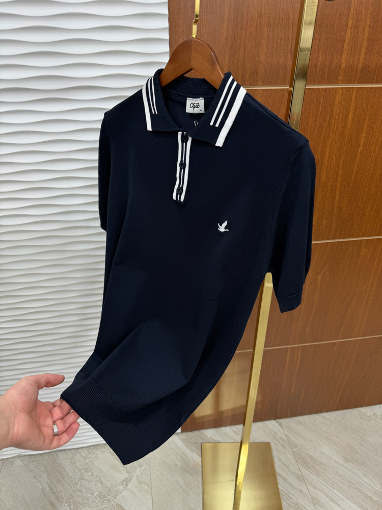Beymen Club Yaka Çizgili Lacivert İthal Triko