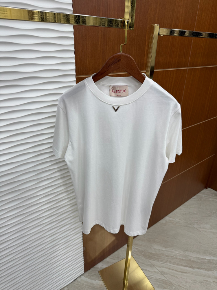 Valentino V Logo İthal Beyaz Tişört
