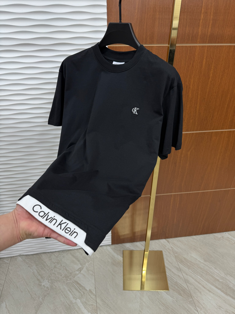 Calvin Klein Bel Baskılı 2 İthal Siyah Tişört