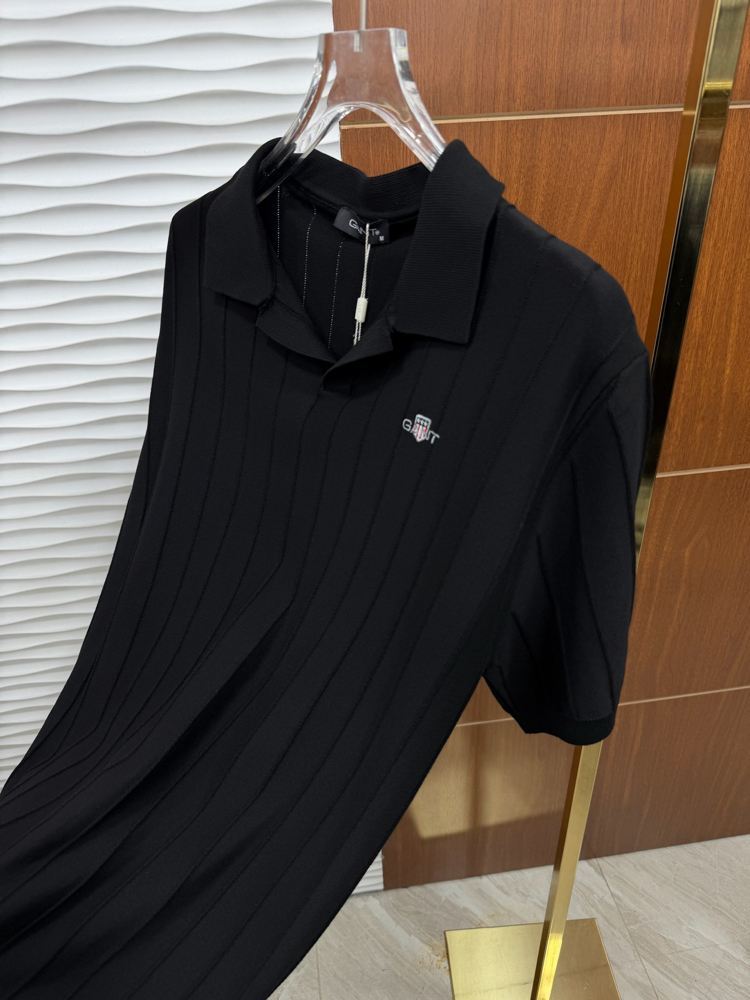 Gant Düz Çizgili Siyah Triko Polo Yaka