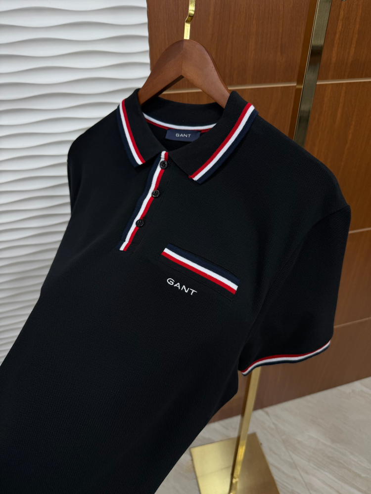 Gant Çizgili Siyah Polo Yaka