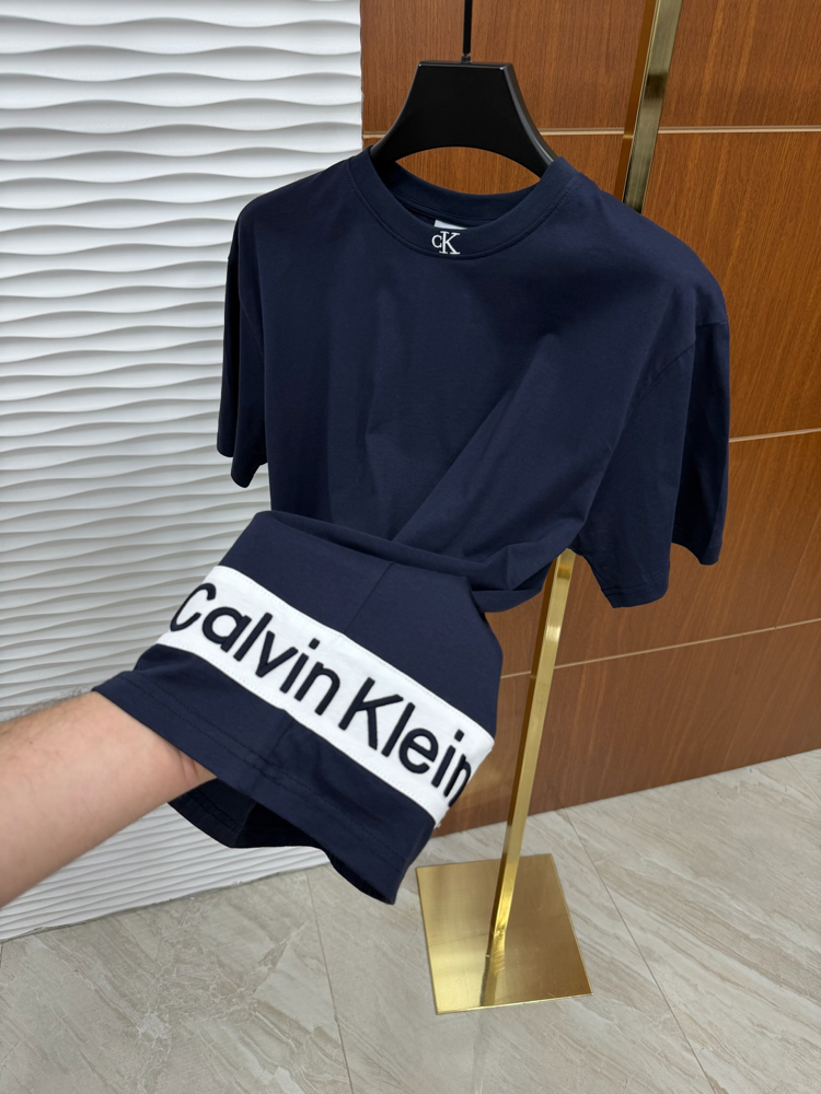 Calvin Klein Bel Baskılı İthal Lacivert Tişört