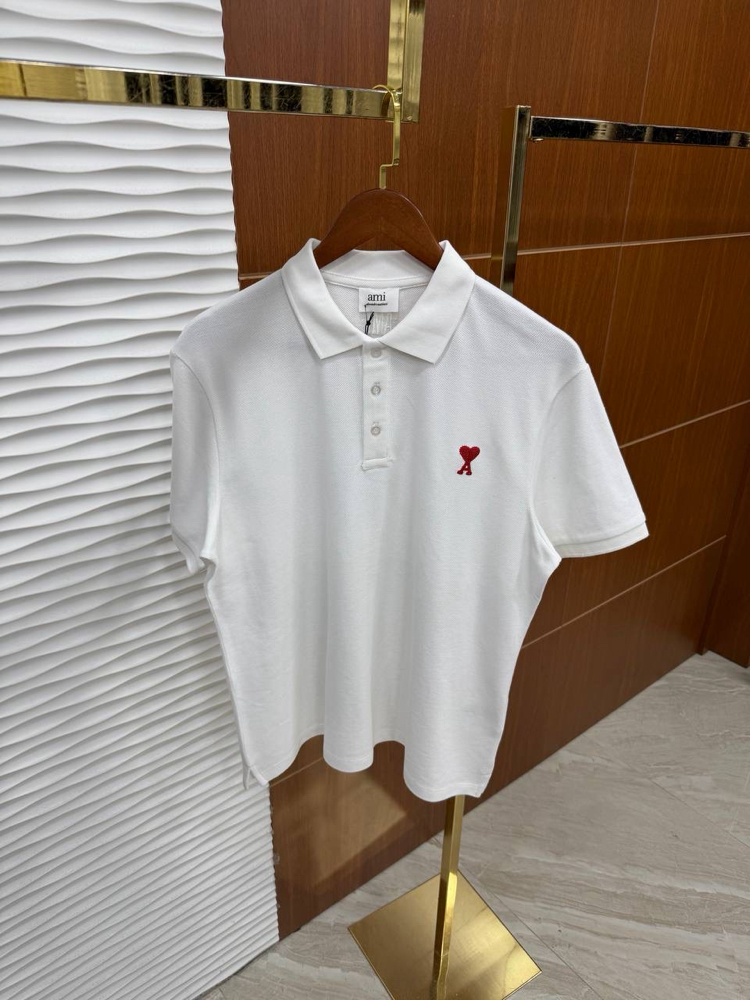 Ami Paris Beyaz İthal Polo Yaka