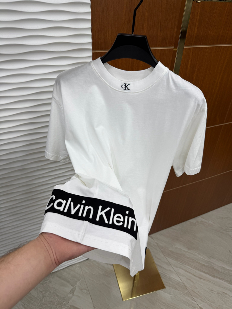 Calvin Klein Bel Baskılı İthal Beyaz Tişört