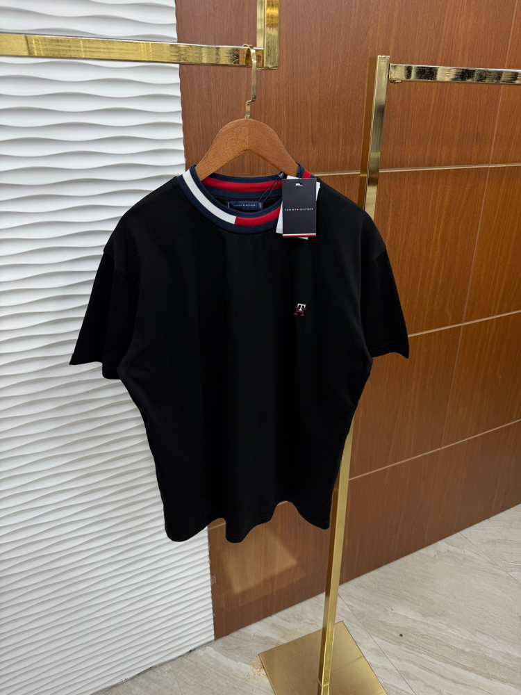 Tommy Plastik Baskı İthal Siyah Tişört