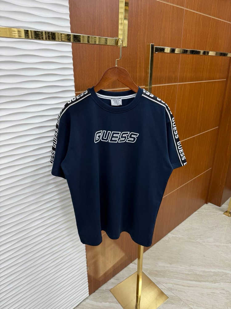 Guess Omuz Detaylı Lacivert İthal Tişört