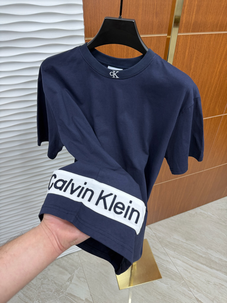 Calvin Klein Bel Baskılı İthal Lacivert Tişört