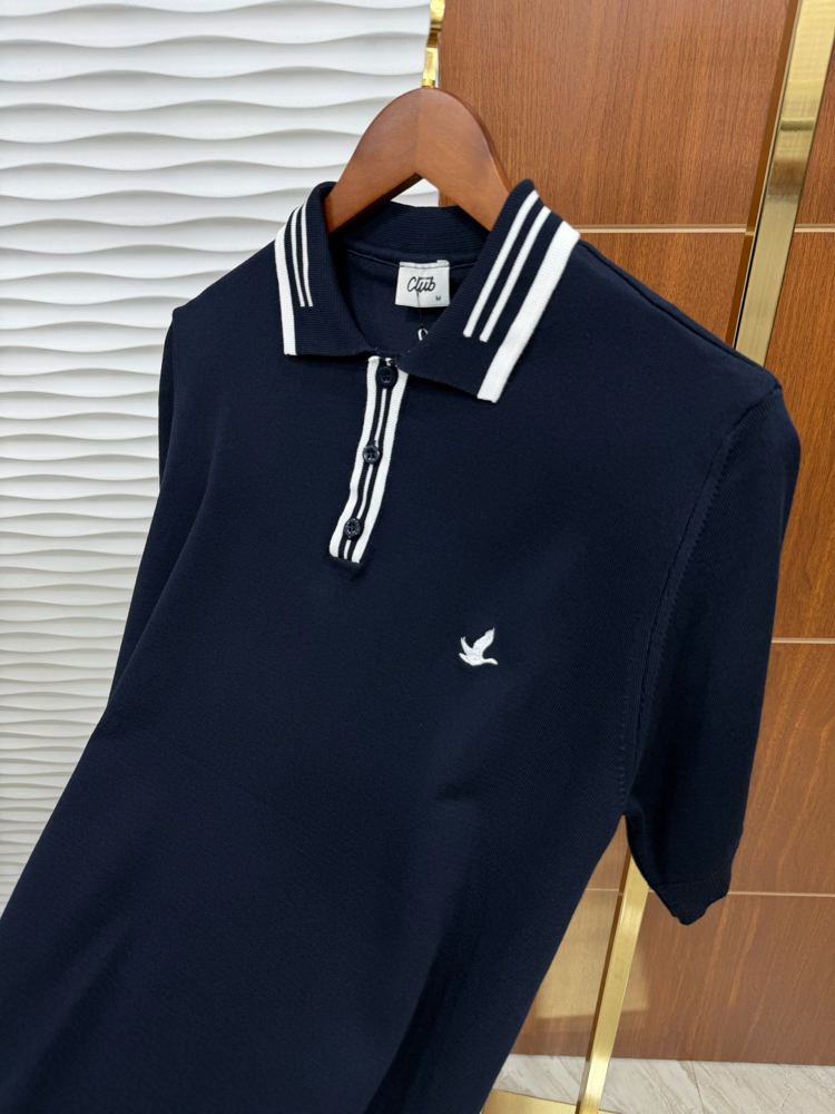Beymen Club Yaka Çizgili Lacivert İthal Triko