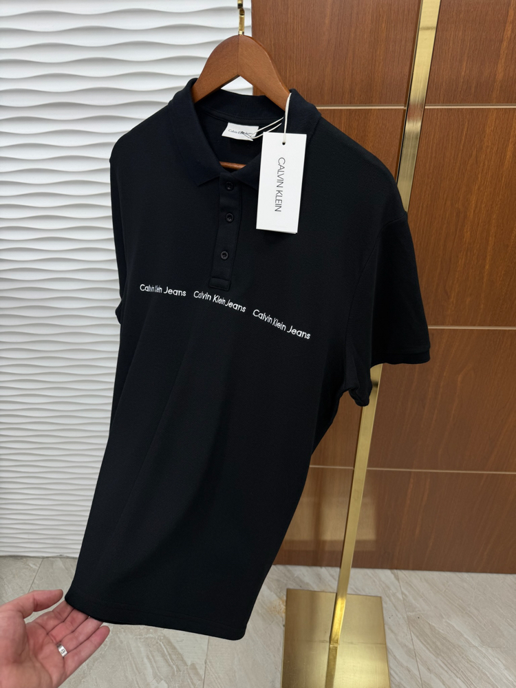 Calvin Klein Şeritli İthal Siyah Polo Yaka