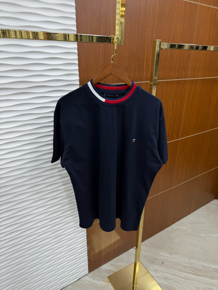 Tommy Plastik Baskı İthal Siyah Tişört