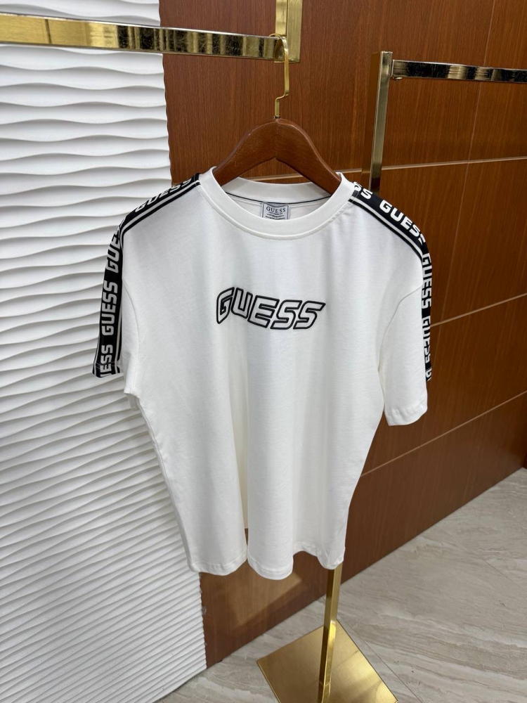Guess Omuz Detaylı Beyaz İthal Tişört