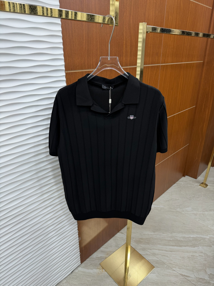 Gant Düz Çizgili Siyah Triko Polo Yaka