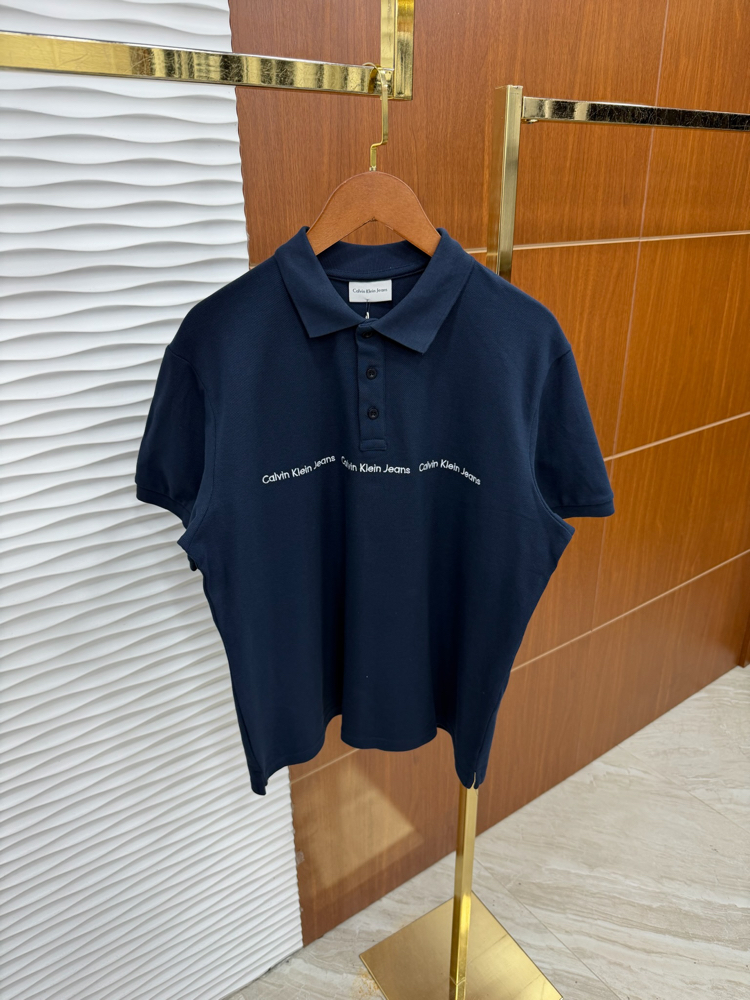 Calvin Klein Şeritli Lacivert Polo Yaka
