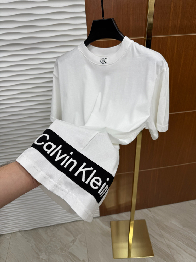 Calvin Klein Bel Baskılı İthal Beyaz Tişört