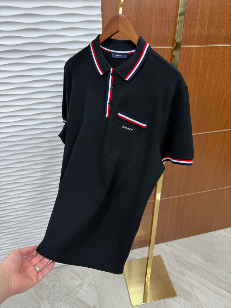 Gant Çizgili Siyah Polo Yaka