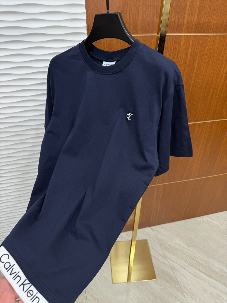 Calvin Klein Bel Baskılı 2 İthal Lacivert Tişört